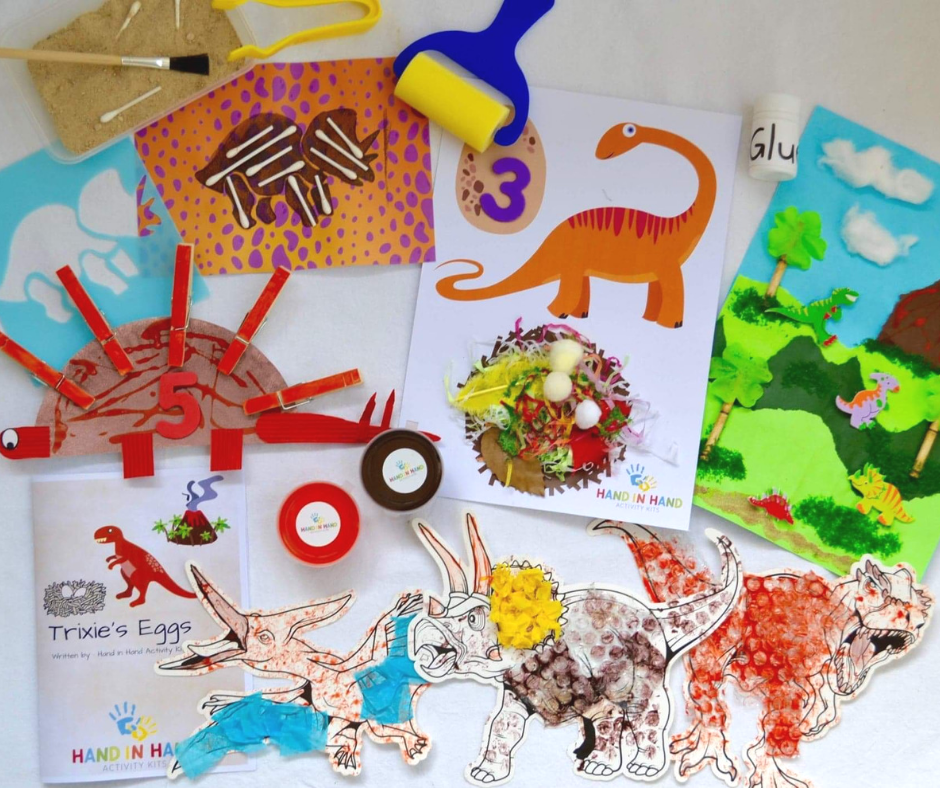 Dinosaur Themed Arts Crafts Activities for Children Hand In Hand Activity Kits